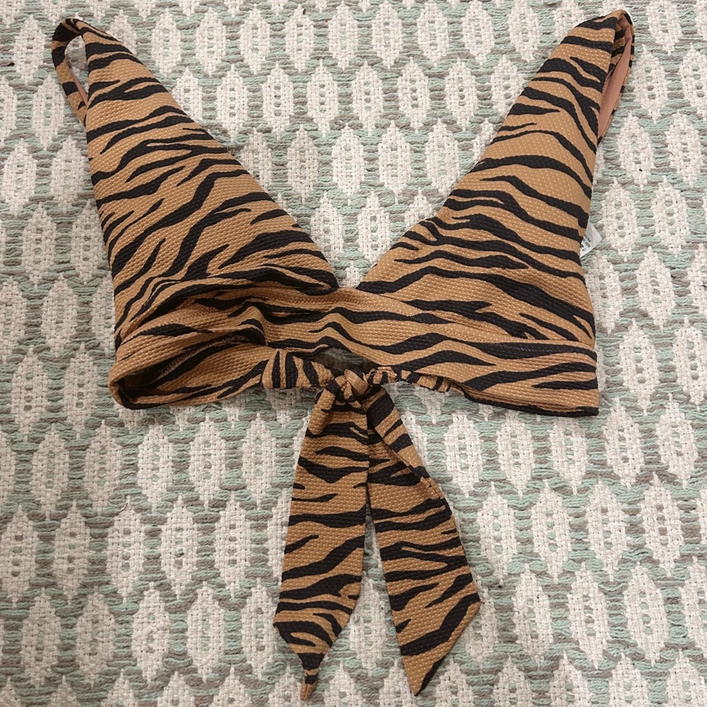 Aerie Tan Tie Front Backless Bikini